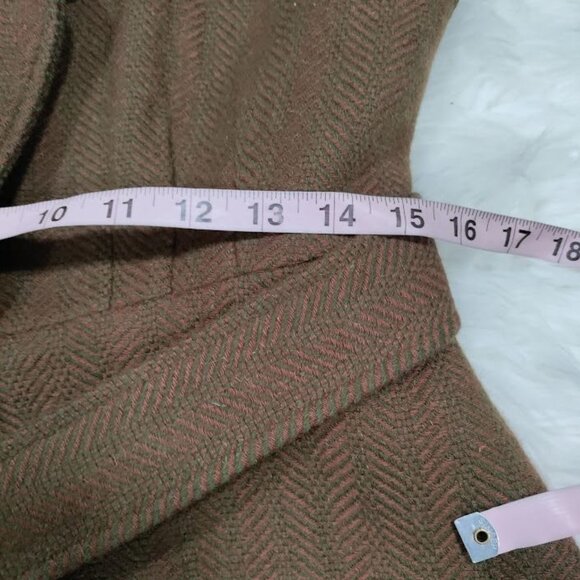 Millard Fillmore Brown Wool Blend Collared Belted Vest Women's Size Medium - Picture 8 of 10